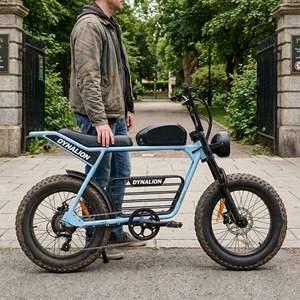 Etro Moped Style Elektrische Fatbike met Hydraulische Schijfremmen, Lange Zitbank, Stabiele Cruiser voor Stadswegen en Parkpaden - Product Image 2