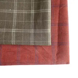Eco-friendly 100%linen fabricwoven yarn dyed 125gsm gingham cloth for linen fabric