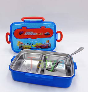 Kotak makan siang piring terpisah anak-anak kelas makanan Avennger Super Hero 304 baja tahan karat kotak makan siang terisolasi untuk anak laki-laki perempuan - Product Image 4