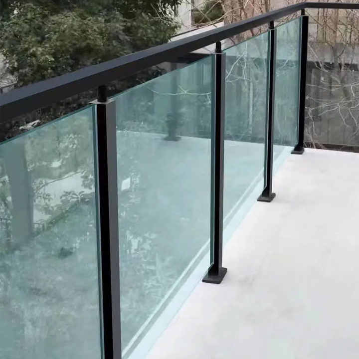 Modern Seamless Aluminum Stair Glass Handrail Railing System - Custom Oem