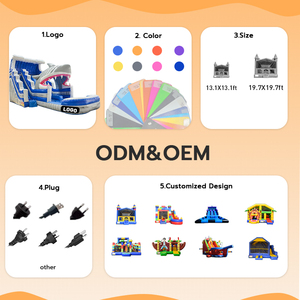 Toboggan aquatique gonflable Premium Shark avec deux piscines à jets d'eau pour le plaisir en extérieur et l'utilisation commerciale - Toboggan aquatique Shark - Product Image 6