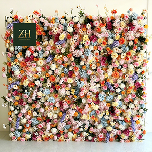 Nouvelle conception murale de fleurs en soie colorées style Ins, avec gypsophile et roses artificielles, pour fond de fête d'anniversaire - Product Image 6