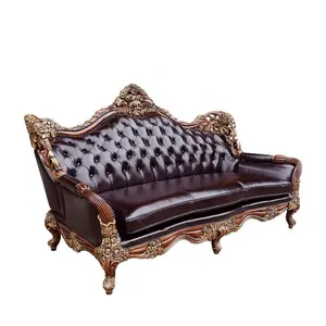 Divano francese in vera pelle divano antico intagliato in legno divano in stile classico europeo