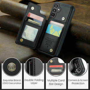 CaseMe-Housse RFID pour <span class=keywords><strong>Samsung</strong></span> <span class=keywords><strong>Galaxy</strong></span> S24, A15, A25, A35, A55, étui pour cartes de crédit, étui à rabat en cuir PU - Product Image 3