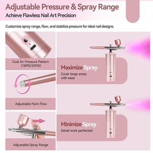 Super Stable Airbrush <b>Kit</b> 25 PSI Rechargeable Dual Mode 0.3mm Nozzle for <b>Gel</b> Nail Ombre French Art and Makeup Portable - Product Image 4