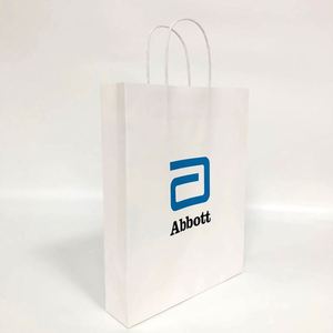Chinese Manufacturer Custom Logo Print Recyclable Kraft Paper Bags Handles for Shoes <b>Fur</b> Clothing Packaging CMYK 4 Color Offset - Product Image 1