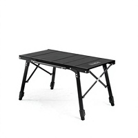 Table de camping en aluminium IGT, mobilier d'extérieur pliable, réglable en hauteur, ouverture en un clic, cuisine mobile, table de barbecue, table à café, table à thé