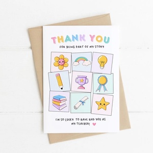 Lindo regalo de agradecimiento para maestros, tarjeta de felicitación Digital Pastel de arcoíris DIY, graduación de Pre-K, estrella de la suerte - Product Image 4