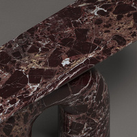 Table console géométrique en marbre Dream Home avec support en U arqué et plateau à bords arrondis – Meuble de luxe pour hall d'entrée