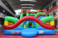 Aire de jeux interactive gonflable pour enfants escalade Triangle jouets et structures de plein air sautant toboggan trampoline commercial