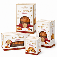 Boîte en carton blanc pour emballage de panettone de Noël, revêtement aqueux, 18pt SBS, carton pliable imprimé offset