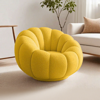 Fauteuil de sol individuel en polaire Teddy Pastel, design citrouille, pour chambre d'étudiant aux États-Unis, faible MOQ, stock disponible