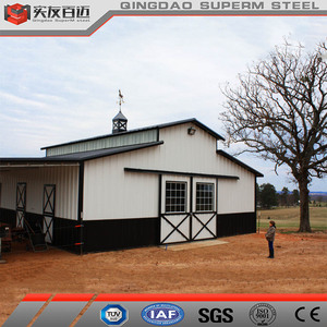 Kits de Construction d'Architecte Structure en Acier Bâtiment Préfabriqué Carport Ride Arena Grange Hangar Préfabriqué Cheval Grange Avec Design - Product Image 5