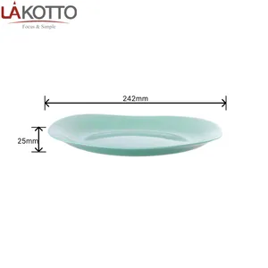 Glassware 8' Green Colored Glass Manufacture Wedding Tableware Dessert Opal Glass Jade Plate Salad Plates