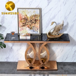 Living Room Furniture Metal Entry <strong>Table</strong> <strong>Corner</strong> <strong>Hallway</strong> Console <strong>Table</strong> <strong>Small</strong> Hotel Marble Modern Luxury Gold Console <strong>Tables</strong> - Product Image 5