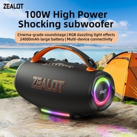 Speaker Party S167 Dual Woofer 3.5 Inch 100W 2 Way Boombox Twin Tweeter 24000mAh IPX6 Tahan Air Lampu RGB TWS Nirkabel Outdoor