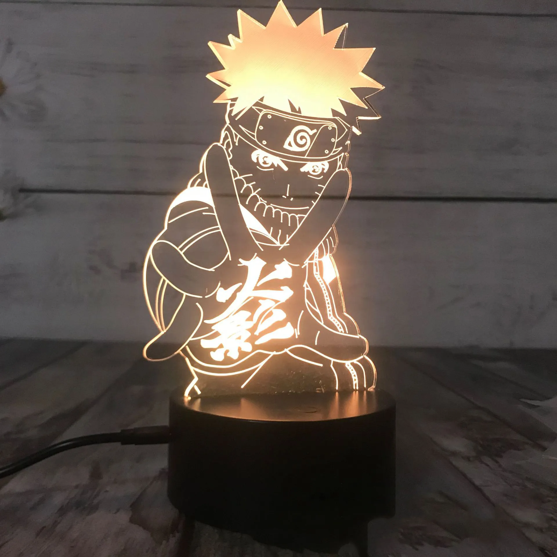 82 Ontwerp Anime Uzumaki Rgb 7 Lichte Kleur Acryl Stand Lamp Kleurrijke Gradiënt Touch Dimmer Nachtlampje Als Cadeau