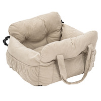 Coussin de siège de voiture pour animaux de compagnie, chien, chat, beige, en velours côtelé, rectangulaire, doux, lavable, portable, sécurisé