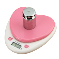 Mini balance de cuisine LED en forme de cœur, 5 kg/1 g, précision, balance de poche pour bijoux, alimentée par piles