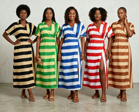 Nouvelle Arrivée 2025 – Robe Ample Plissée Personnalisée Style Hawaïen Polynésien Tribal pour Femme avec Volants Superposés et Manches Courtes Bouffantes