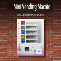 Distributeur automatique de chocolat, de sachets de thé, de collations et de boissons avec code QR, acceptant les paiements par carte de crédit et pièces, pour usage intérieur