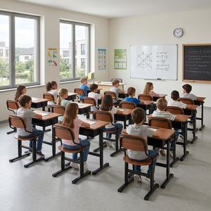 Modern Height <b>Adjustable</b> Classroom School Student Desk Chair Sets Construction SONGYE ST-0601 ST-0601 Wood Material School <b>Table</b> - Product Image 4