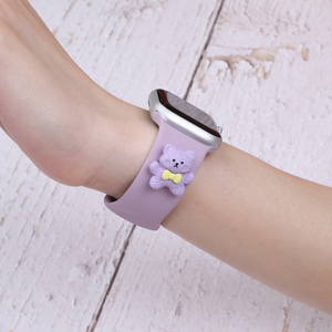 Correas de reloj de silicona personalizadas con decoración de muñeca 3D correa de reloj de pulsera de repuesto para <span class=keywords><strong>Apple</strong></span> <span class=keywords><strong>Watch</strong></span> Se 44mm 40mm brazalete de goma - Product Image 3