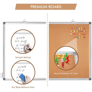 VCW Custom 24x18 pollici vetro cancellabile lavagna bianca 2 in 1 <span class=keywords><strong>bacheca</strong></span> di sughero <span class=keywords><strong>con</strong></span> sistema di bilanciamento magnetico - Product Image 3