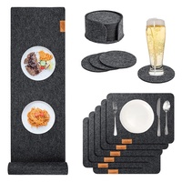 Ensemble de 20 napperons de Table en feutre, lavable, 18 pièces, avec tapis de Table, dessous de verre et boîte, pour la salle à manger