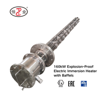 Chauffe-eau immergé antidéflagrant 160 kW avec gaine en acier inoxydable SS316L à déflecteurs pour réservoir d'huile, cuve de stockage de gaz et chauffage de process chimiques