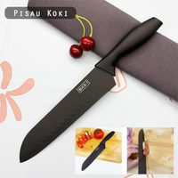 Ensemble de 5 couteaux de cuisine en acier inoxydable, couteau de chef, couteau à fruits, éplucheur, gadgets de cuisine pour la maison, noir