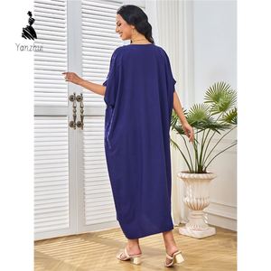 Nueva Ropa para Mujer, Túnica Musulmana de Manga Corta Estilo Medio Oriente, Vestido Bordado para Playa Estilo Europeo y Americano - Product Image 3