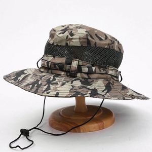 Outdoor Mountaineering Camping Fisherman <b>Hat</b> Cotton Wide Brim Camouflage Sun protection Bucket <b>Hat</b> - Product Image 2