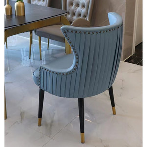 Comedor <span class=keywords><strong>Roma</strong></span> Creative Single Tea Shop Tela Terciopelo Patas de metal Sillas de comedor - Product Image 2
