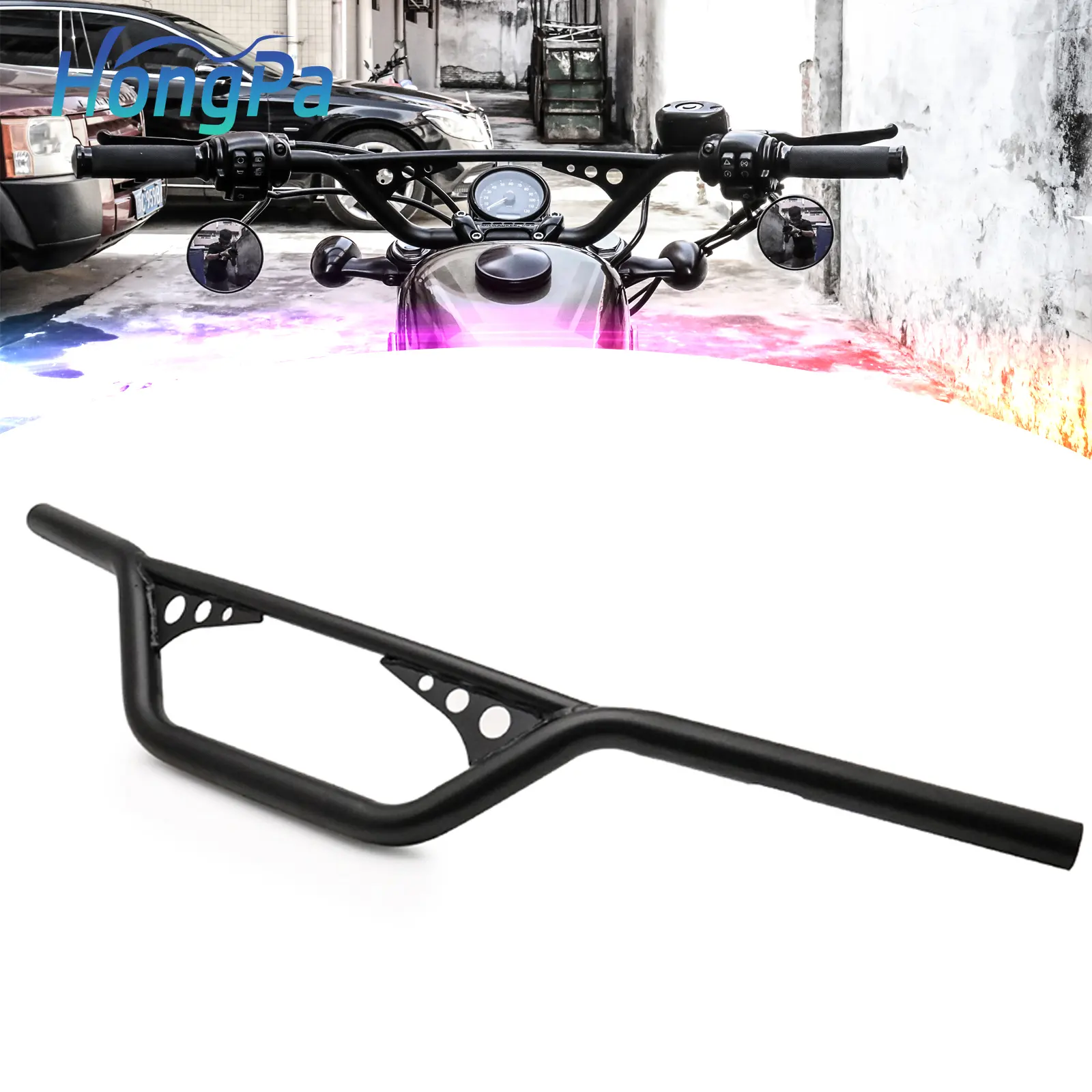 Wholesale Motorcycle Accessories Retro Motorbike Steering Wheel Bars For Bobber Cruiser Chopper Cafe Racer Handlebars