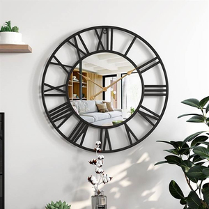 Orologio da Parete Decorativo Grande Moderno di Lusso Francese da 80CM con Specchio, in Metallo Dorato, per Casa e Ufficio, Dropshipping DDP - Product Image 3