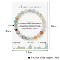 Bracelets en pierres précieuses naturelles 8 mm, style bohème tendance, pour l'harmonie des âmes jumelles et des meilleures amies, perles extensibles, robustes et durables, cadeau pour femmes et hommes, avec carte cadeau