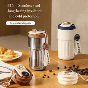 แก้วกาแฟสแตนเลส 316 แบบใหม่ สไตล์โลโก้สั่งทำพิเศษ พร้อมฝาแสดงอุณหภูมิ สำหรับเดินทางและเก็บความร้อน - Product Image 4