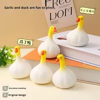 Jouet en caoutchouc souple en forme de canard à l'ail de style bouddhiste - Soulagement de l'anxiété et de la tension sensorielle pour une utilisation au bureau
