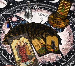 2025新款黑金箔太阳女神塔罗牌78张塑料桌游卡翻页书盒扑克牌 - Product Image 5