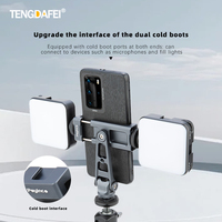 Support universel en alliage d'aluminium pour téléphone et appareil photo avec rotation à 360°, inclinaison, protection anti-poussière et double griffe porte-accessoires – Accessoires pour appareil photo