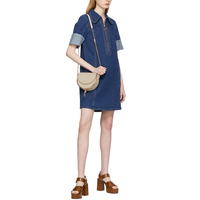 Robe en denim, 100 coton, tissée, oem, avec demi-fermeture éclair, à la mode, nouvelle marque