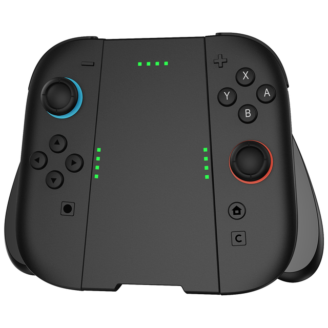 NS2 Switch 2 Controller Charging Grip, 2000mAh Dual Charging Controller Handle with USB-C Charging Cable & LED Light