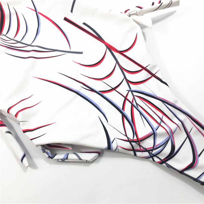 Madagascar palm Printing Fashion sexy multi-blinding belt one-piece swimsuit hot sale swimwear