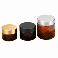 Vente en gros de pots en verre vides pour crème visage avec bouchon à vis, logo et couleur personnalisés, contenants pour crème de soin de la peau en carton
