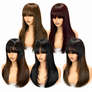 Promotion 142$ Letsfly Perruques Lace 5x5 à densité 300% avec frange SDD, en cheveux humains vietnamiens, vente en gros, 20 pouces - Product Image 4