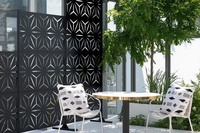 Planche coulissante intérieure de maison panneau suspendu en bois doré découpé au laser design mur en aluminium cloison de vie diviseur de pièce mobile