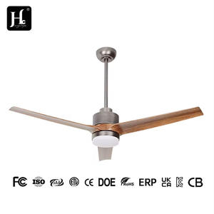 Ventilador de Techo LED Moderno de 52 Pulgadas con Luz Gris, Motor de CC con Inversor, Control Remoto, Ventilador Eléctrico para Dormitorios, 3 Aspas, Cuerpo de Lámpara de ABS - Product Image 4