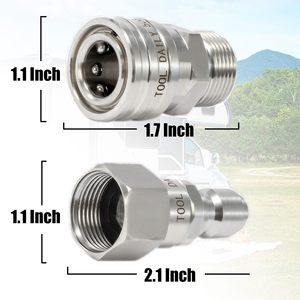 Sulai Machinery High <b>Pressure</b> <b>Washer</b> <b>Adapter</b> M22 14 Stainless Steel Quick Disconnect For Water Gun Hose - Product Image 3