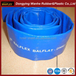 สายยางระบายน้ำ PVC สีฟ้า แบบแบน ขนาด 4 นิ้ว สำหรับปั๊มสระว่ายน้ำ การเกษตร และการชลประทาน - Product Image 4